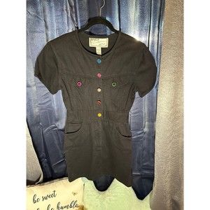 California Gold Rush Vintage Black Denim Dress